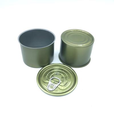 China 758 Canned Food Food Grade Pressed Metal Tin Cans With Easy Open Lids Around Tin Box for sale