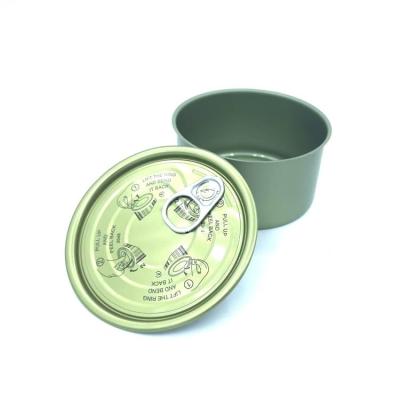 China 846 Canned Food Food Grade Pressed Metal Tin Cans With Easy Open Lids Around Tin Box for sale