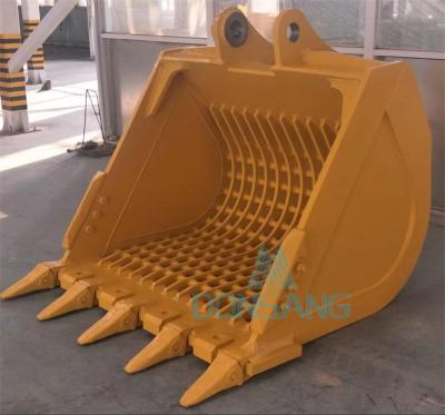 China Geel 0.74m3-Graafwerktuig Crusher Bucket 18-25 Ton Rock Crusher Bucket Te koop