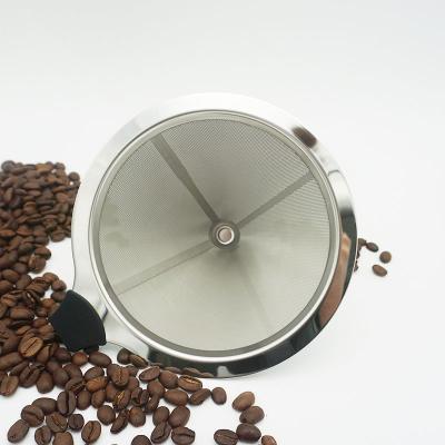 China Sustainable Popular Food Grade Stainless Steel Washable Reusable Pour-over Percolator Coffee Filter for sale