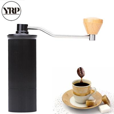 China Stainless Steel Burr Grinding Conical Coffee Bean Miller Coffee Mill Bearing Food Grade YRP Mini Aluminum Alloy Manual Coffee Grinder for sale