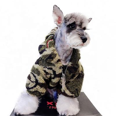 China Fashion Chaopai Dog Clothes Winter Thickened Bucket Schnauzer Bear Teddy Bear Chai Dog Pet Camouflage Shark Velvet French Coat for sale