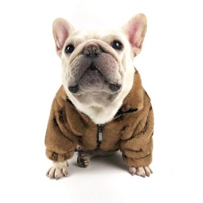 China Fashion autumn and winter leopard fur coat tide brand thickened clothes fadou Teddy Chenery Chihuahua pet clothes for sale