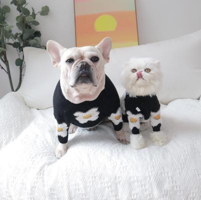 China Viable Pet Sweater Thickened Warm Three-dimensional Plush Cat And Dog Clothes High Quality Comfortable Elastic Flowers for sale