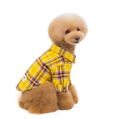 China Viable Wholesale Fashion Soft Dog Apparel Plaid Shirt Designer Dog Clothes Small Large for sale