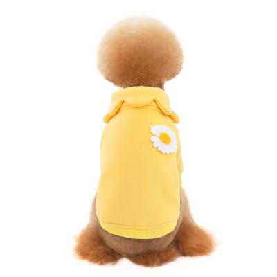 China 2021 New Viable Daisy Sunflower Fleece Dogs Sweater Pet Clothes Clothes No Pilling Pet Clothes For Dog for sale