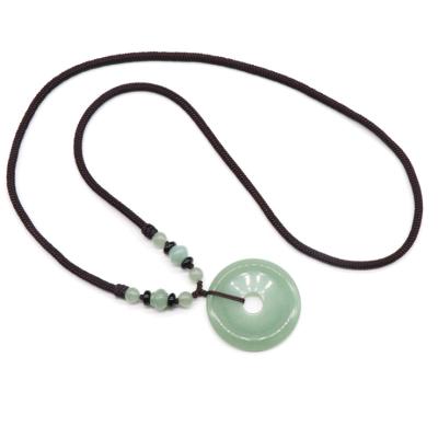 China Ethnic Jade Pink Crystal Necklace With Safety Clasp Necklace Natural Crystal Peace Pendant Healing Buckle for sale