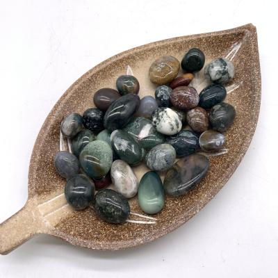 China Europe Moss Agate Healing Stones Craft Stones Crystal Tumbled Stones for sale