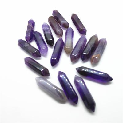 China Crystal Bullet Point Hexagonal Natural Crystal Amethyst Stone No Hole Healing Crystal for sale