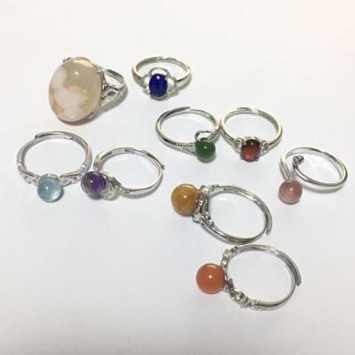 China Europe alloy with phantom quartz crystal rings for sale