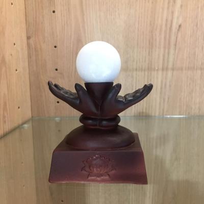 China Europe Double Hand Shape Materials Wooden Holders For Spheres Quartz Crystal Ball Stands Home Decoration for sale