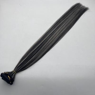 China Double Cuticle Pulled High Quality Straight Aligned 100% Real Raw Virgin Hair Highlight Color No Glue Invisible 6D Hair Extensions for sale