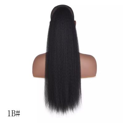 China 100%Real Hair Style X-Ring Hair Full Ponytail Curly Straight Ponytail Extensions Unprocessed Natural Brazilian Hair Wig Black Color Ponytail Extensions for sale