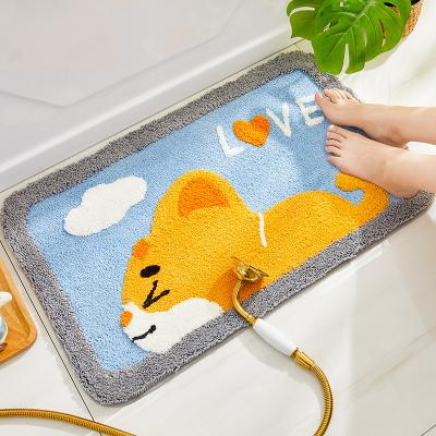 China Super Durable Aasorbent Non Slip Rugs Bathroom Rubber Rugs Tufted Supply Bath Mat for sale