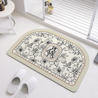 China Hotel Bathroom Floor Mat Anti Skid Shower Bath Foot Mat Non Slip Soft Diatomite Stocked Quick Dry Mat For Bathroom for sale