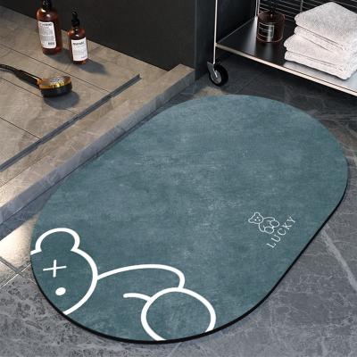 China Modern Luxury New Diatomite Anti Slip Absorb Bath Mat for sale