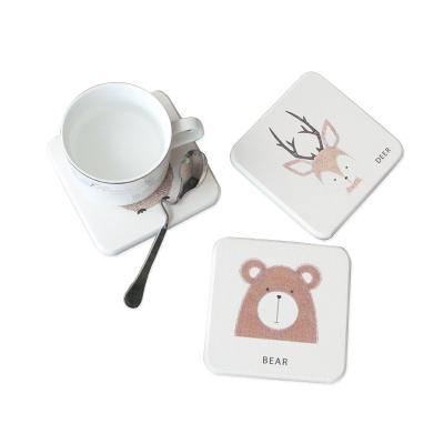 China Sustainable Water Absorbent Quick Drying Diatomaceous Earth Coasters For Drinks Print for sale