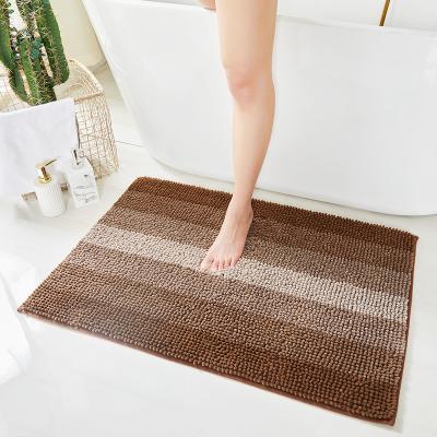 China Sustainable Anti Slip Custom Made Floor Mat Chenille Bathroom Blankets Microfiber Bath Mat for sale