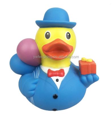 China Bath Toy Customized Logo Branded Bath Weighed Duck Race Mini Rubber Ducky for sale