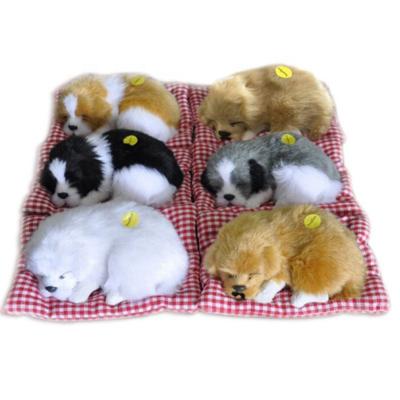 China Plush Stuffed Animal Simulation Plush Sleeping Puppy Toys For Decoration for sale