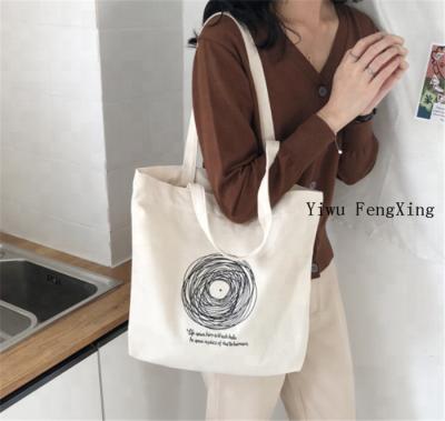 China China Line Art Canvas Bag Universal Printing Simple Single Shoulder Abstract Bag for sale