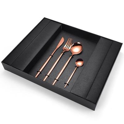 China Wholesale Viable Flatware 24pcs Set Reusable High End Stainless Steel Wedding Gold Flatware Set for sale