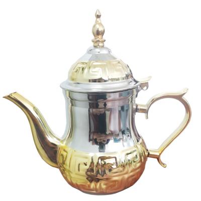 China Durable High Quality Stainless Steel Sliver Plated Dubai Arabic Kitchenware Kettle Pot Tea Coffee Pot for sale