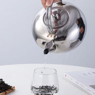 China Sustainable Luxury Silver Stainless Steel Household Hanging Ear Coffee Teapot for sale