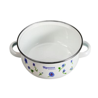 China Sustainable New Design Turkish Enamel Cookware Pot Enamel Casserole Set for sale