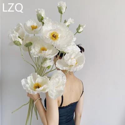 China Wedding Large poppies simulation flower wedding layout large simulation of the ground  flower photo prop bouquet for sale