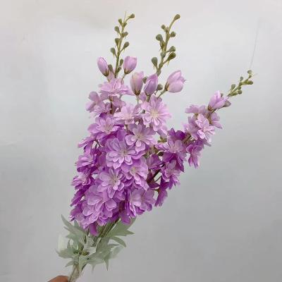 China Popular Simulation flower 2 forks Delphinium fender big Delphinium blue hyacinth wedding road lead wedding decoration for sale