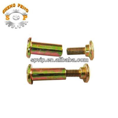 China High performance steel useful design polishing outer male and female screw for sale