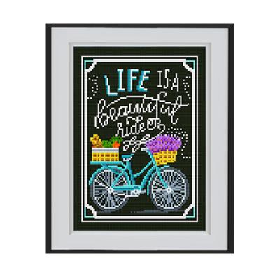 China Europe 5d Diy Diamond Painting Bike (The Good Life) Round Drill Bright Picture at Night Home Decor Diamond Embroidery Wall Kit for sale