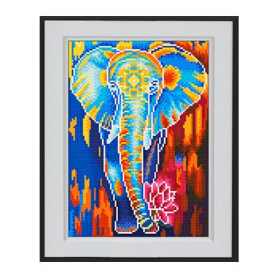 China Wholesale CREATIVE Handmade Luminous Wall Art Crafts of Diamond Painting Elephant And Lotus Diy Diamond Embroidery Night Glow Painting for sale