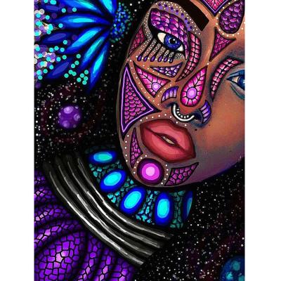 China Full Drill Modern Diy 5d Diamond Painting Abstract Painted African Woman Picture Printing Diamond Embroidery Wall Art Decor for sale