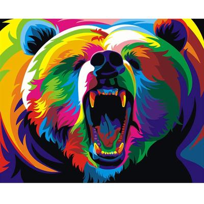 China Diy Diamond Painting Home Decorations Modern Colorful Animal Series Diamond Crafts Drill Big Bear Full Picture Embroidery for sale