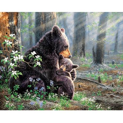 China Modern home decor crafts for sale Diamond Painting Bear Mother Holding a CUB Diy 5d Diamond Embroidery Full Drill Animals wall painting for sale