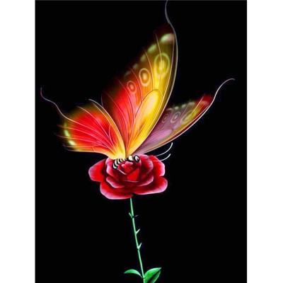 China Modern Diy 5d Diamond Embroidery Butterfly On Flower Painting By Numbers Diamond Painting Kit Wall Art Decor for sale