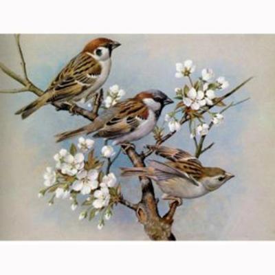 China Full Drill Diy Diamond Painting Kits Sparrow On A Branch Modern Diamond Embroidery Wall Art For Living Room for sale