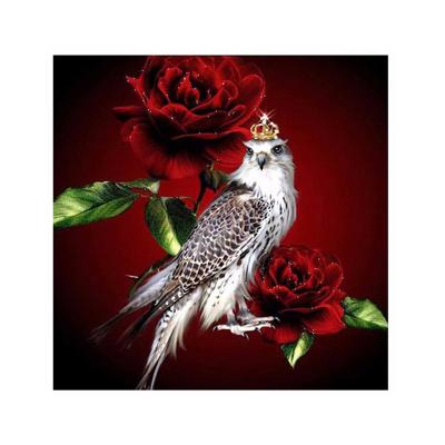 China Full Drill Modern Diy Diamond Painting Eagle And Rose Flower With A Crown Diamond Embroidery Wall Art Decor Home for sale