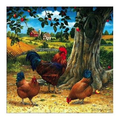 China Modern Full Drill 5d Diamond Painting Home Decorations Diamond Embroidery The Roosters Under The Fruit Tree Picture Diy Crafts for sale