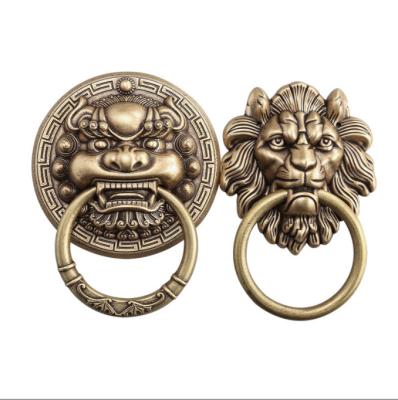 China Zhuoqi big door knocker door knocker modern antique lion head door home decoration opposite door beast head bronze handles for sale