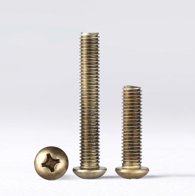 China Zhuoqi Electronic Custom Brass Cross Round Head Screws Small Screw Copper Chassis Screw Accessories M2M2.5M3M4M5M6M8 for sale