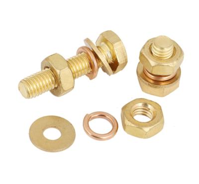 China Zhuoqi electronic brass hexagon screw nut set accessories bolt screw joint nut for sale