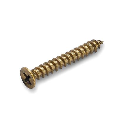 China Zhuoqi Electronic Brass Cross Countersunk Countersunk Head M3 M4 M5 Tapping Screws Copper Wood Screws All Copper Flat Head Tapping Screws for sale