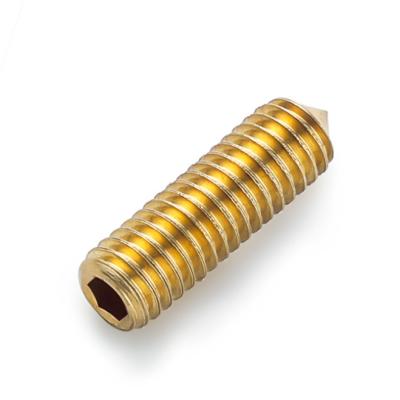 China Electronic Brass Headless Screw Machine Socket Hexagon Set Screw Taper Tip Zhuoqi Top Screw for sale