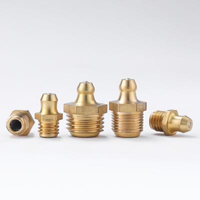 China Zhuoqi Electronic Grease Nipple Head Copper Oil Cup Nipple Oiler Brass Head Curved Nipple for sale