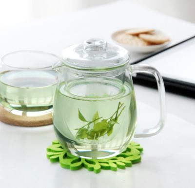 China Wholesale Viable Glass Teapot Infuser Borosilicate Glass Tea Set 600ml Handmade Glass Teapot With Tea Cups for sale