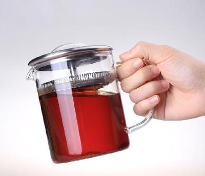 China Custom Sustainable Borosilicate 600ml Loose Leaf Ice Glass Flowering Teapot With Stainless Steel Li for sale