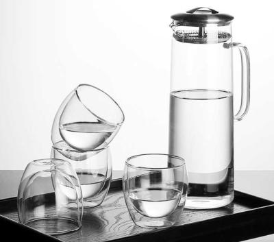 China Wholesale Pyrex Viable Cold Brewer Pitcher Glass Jug Iced Tea Maker With Infuser Lid for sale